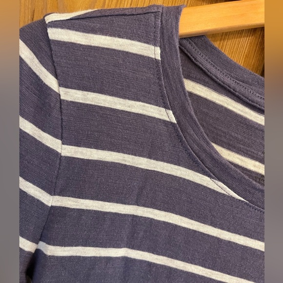 Banana Republic Malibu Tee purple/white stripes flare cuff size S - Picture 6 of 10